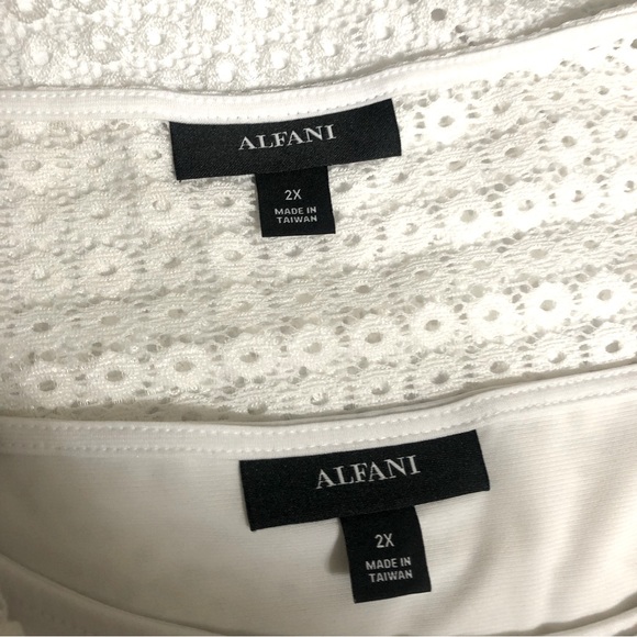 EUC! Alfani White Lace Top Size 2X - Picture 9 of 10